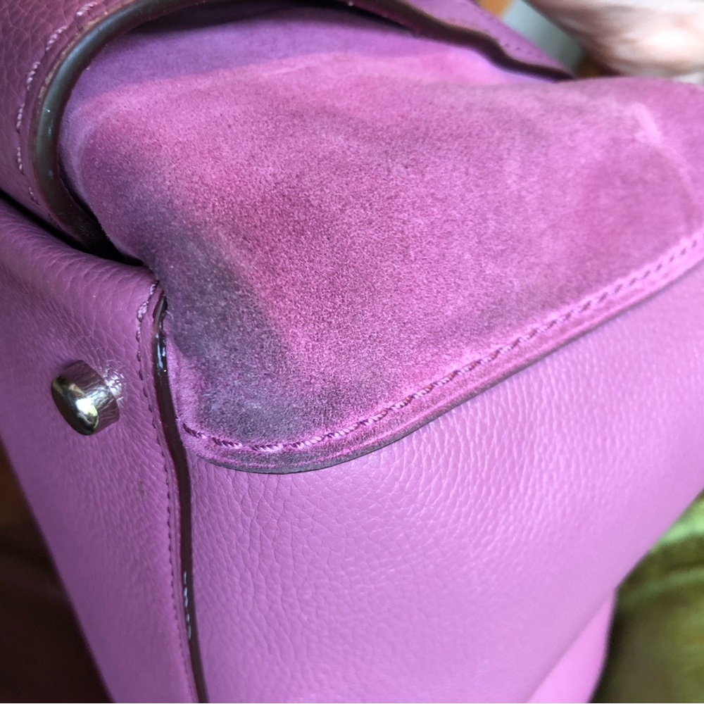 Coach Orchid Pink Leather and Suede Women's Bag - Picture 12 of 16
